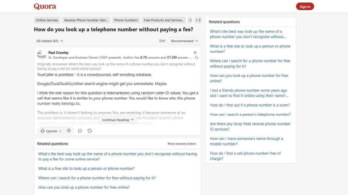 How to look up a telephone number without paying a fee - Quora